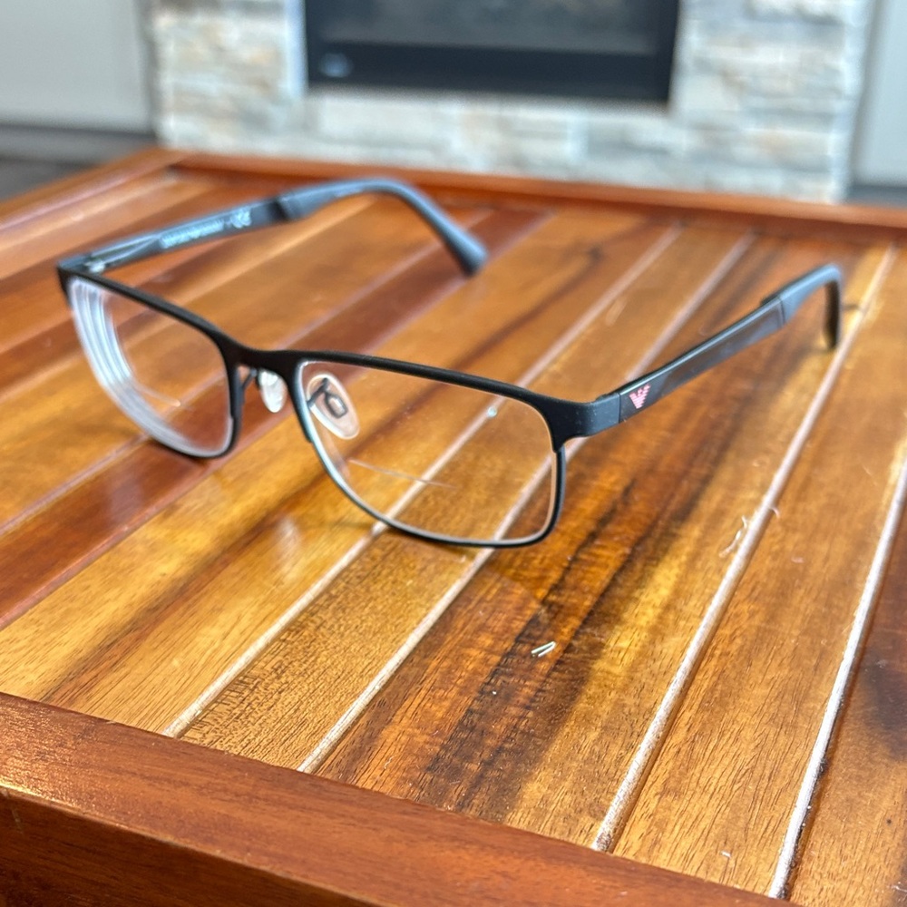 Emporio Armani Black Rectangular Glasses Prescription